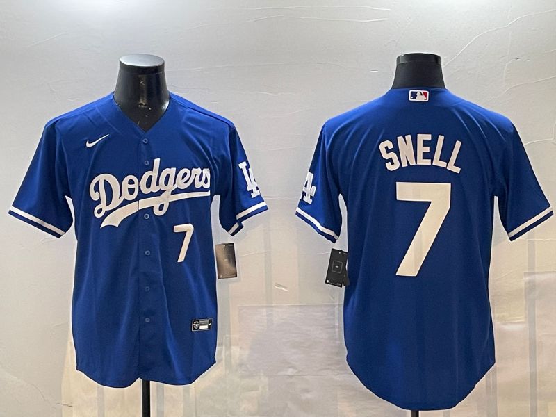 Men Los Angeles Dodgers #7 Snell Blue Game 2024 Nike MLB Jersey style 01151->los angeles dodgers->MLB Jersey